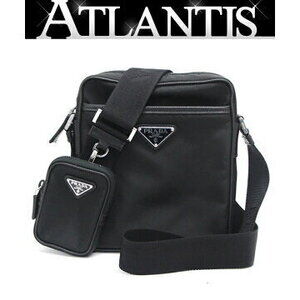 Prada triangle logo Tessuto shoulder bag black nylon Saffiano leather